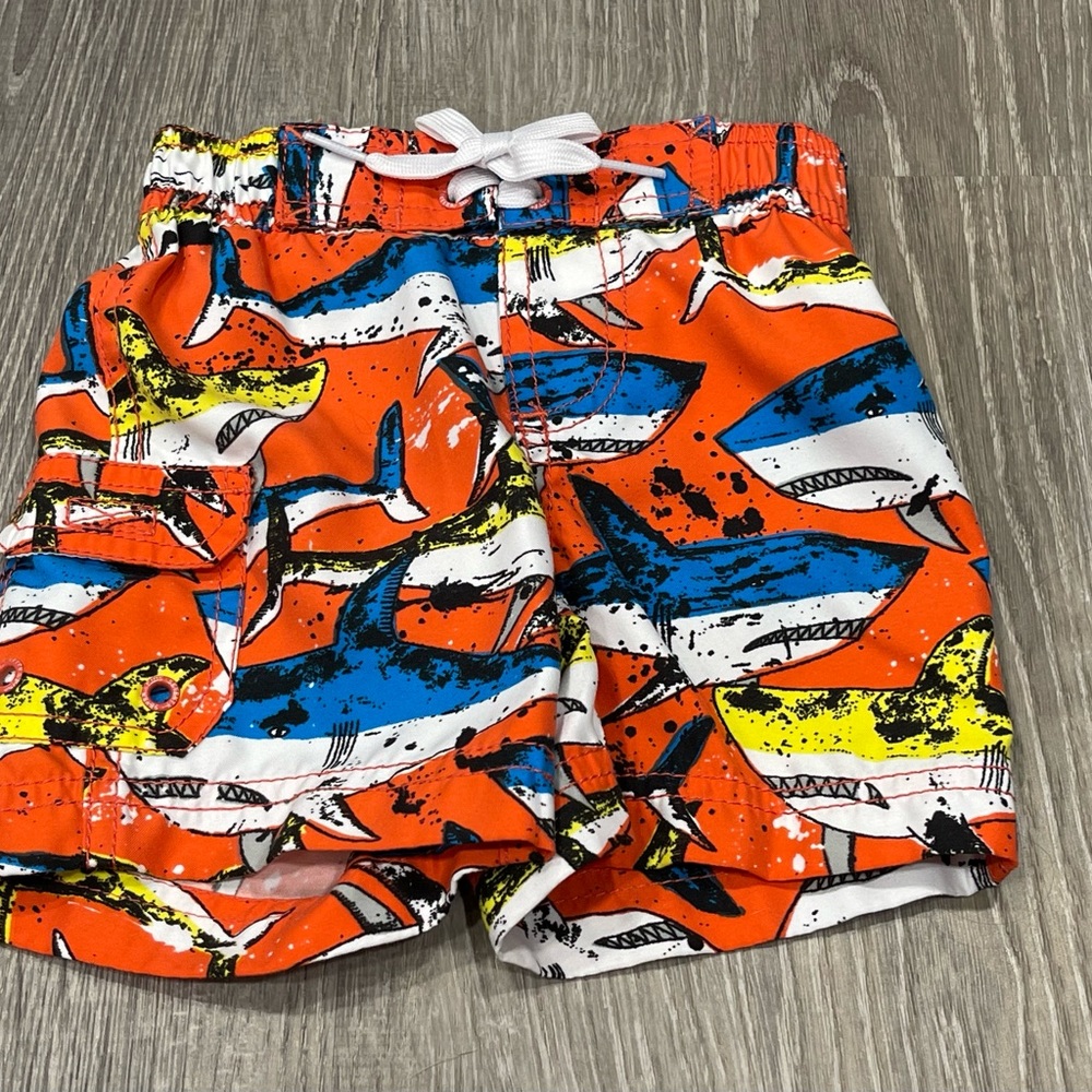 Little 77 American swim trunks 3-6 month Fish Theme OC16